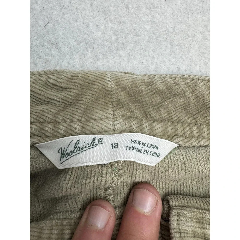 Woolrich Skirt Womens 18 Beige Corduroy A Line Knee Length Stretch Pockets